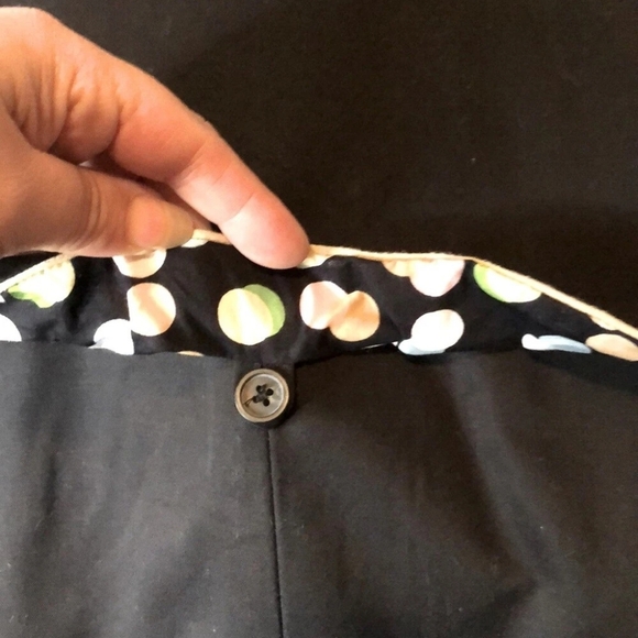 GAP Vintage Y2K Double Breasted Black Tan Piping Belted Cotton Trench Coat- L - Picture 7 of 16